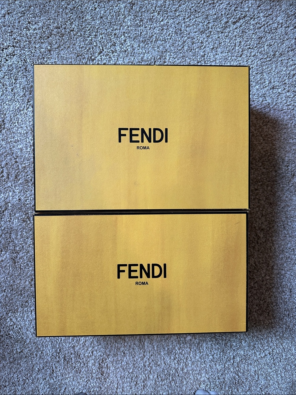 Fendi Yellow and Black Logo shoes Boxes (2)